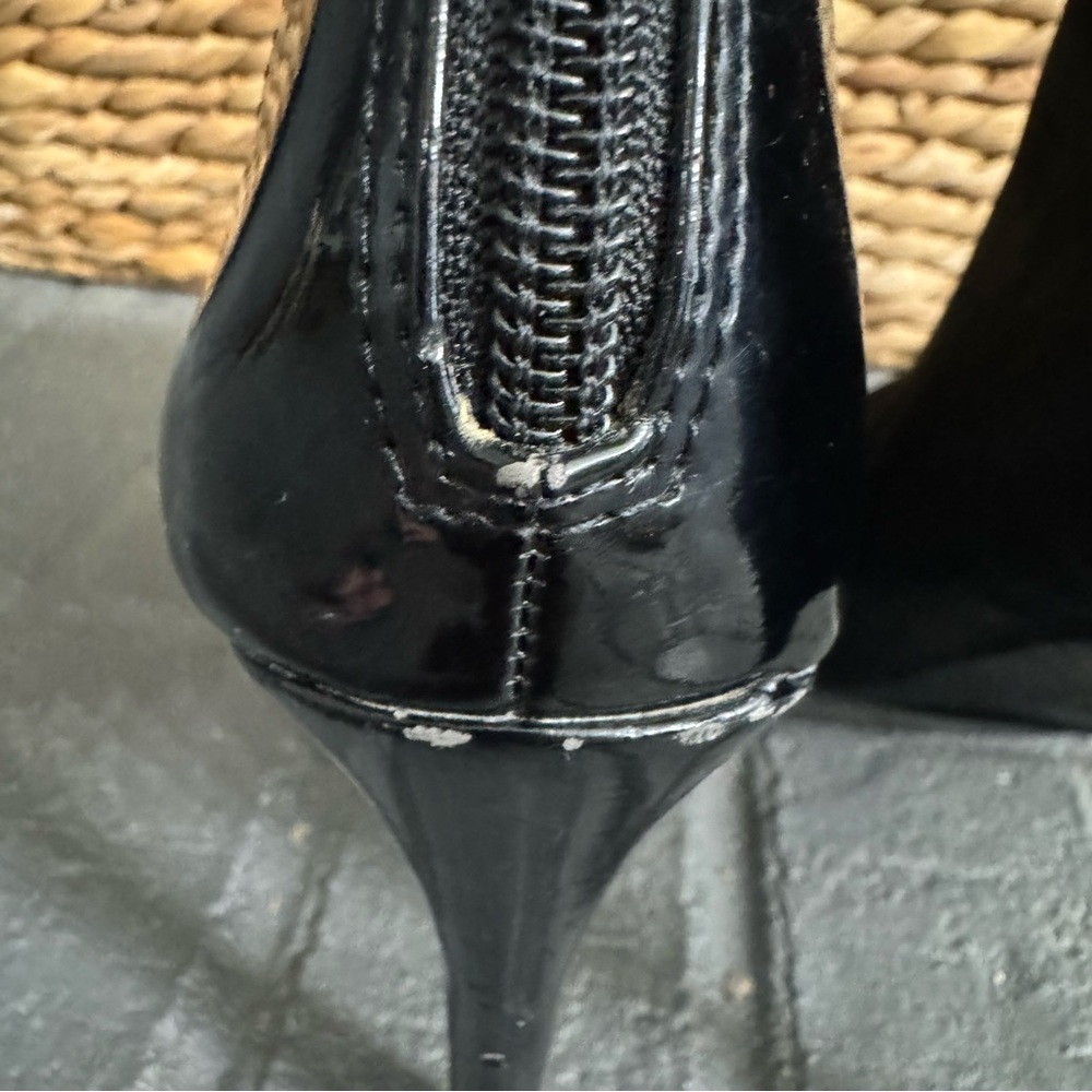 Jennifer Lopez Women’s 6M Black Open Toe Ankle Boots Heels‎ Peep Toe Zipper Heel - Picture 5 of 12